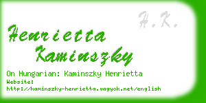 henrietta kaminszky business card